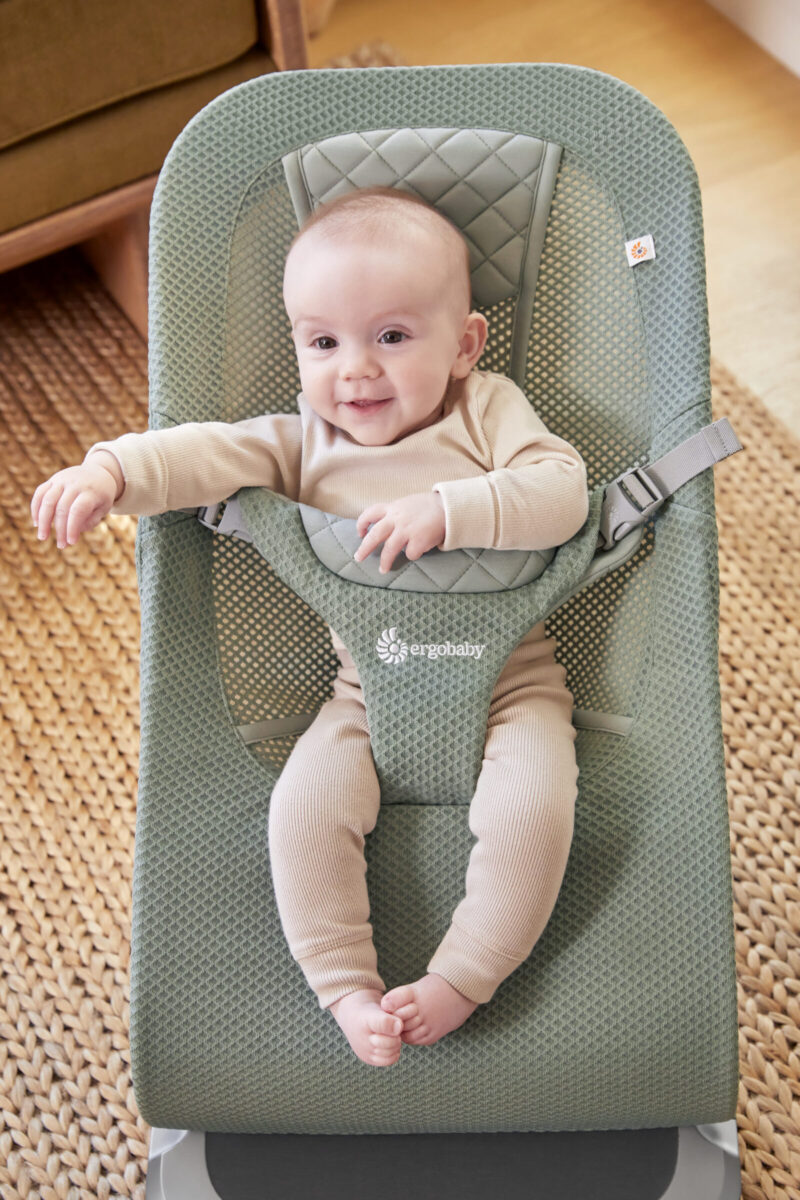Ergobaby Evolve ležaljka 3u1 mrežasta - Sage Green - Slika 4