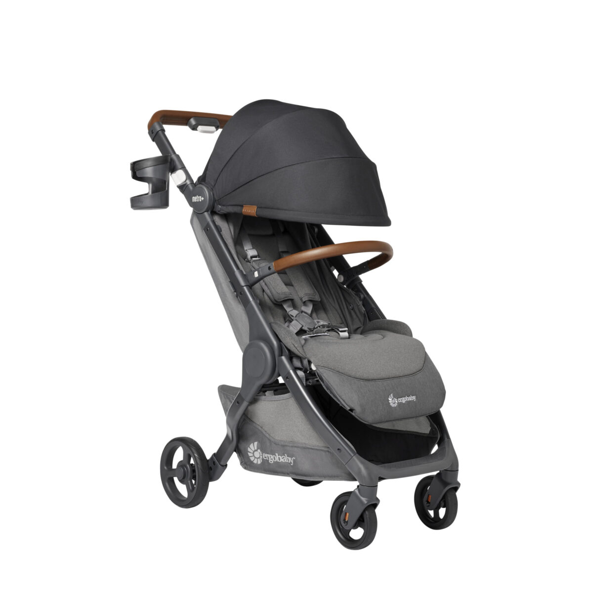 Bundle: Ergobaby Metro+ Deluxe Skyline Shadow + prednja zaštitna ručka i držač za bocu