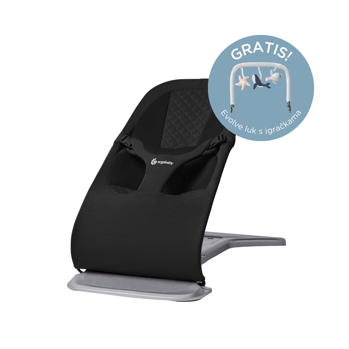 Ergobaby Evolve ležaljka 3u1 – Onyx Black