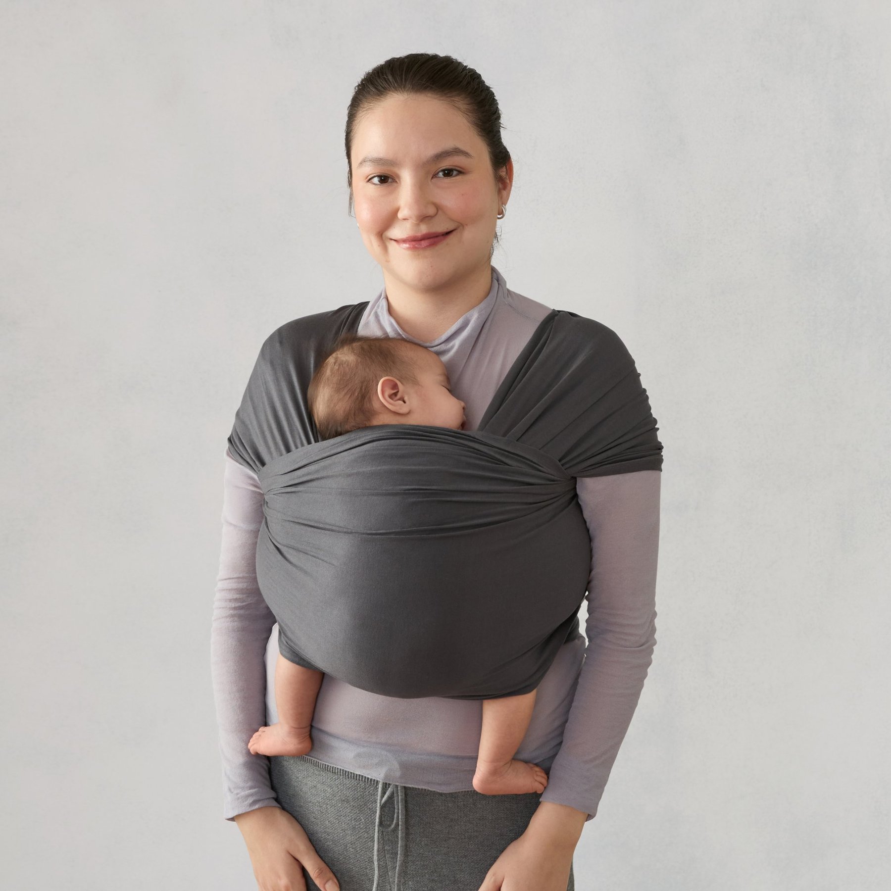 Ergobaby Aura marama Sustainable Knit - Soft Black - Slika 2