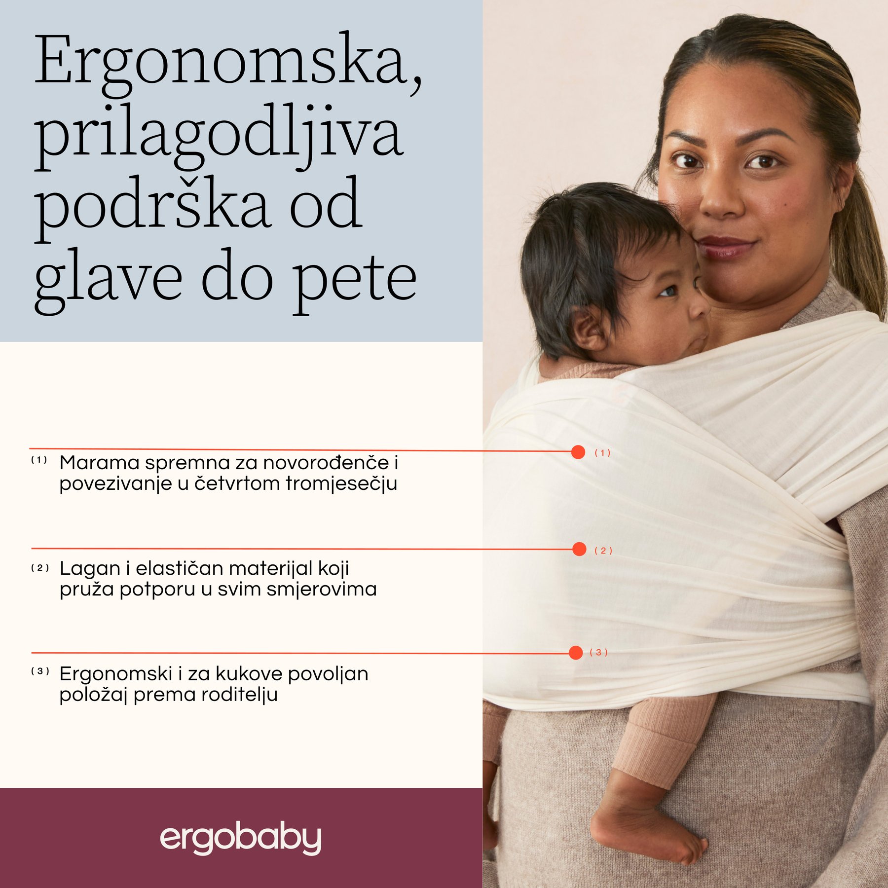 Ergobaby Aura marama Sustainable Knit - Camel Harvest - Slika 4