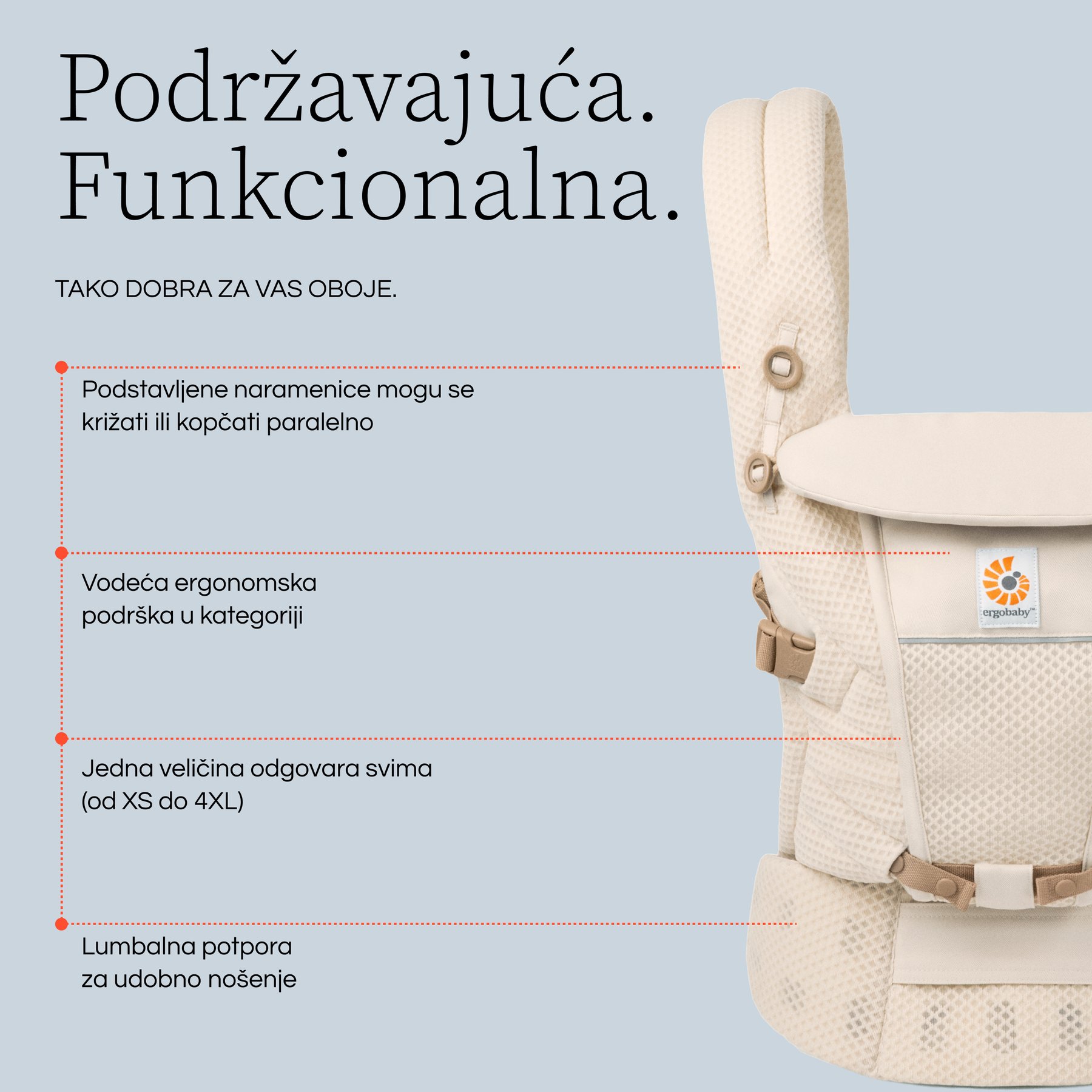 Ergobaby Adapt SoftFlex Mesh nosiljka, Grafit siva - Slika 4
