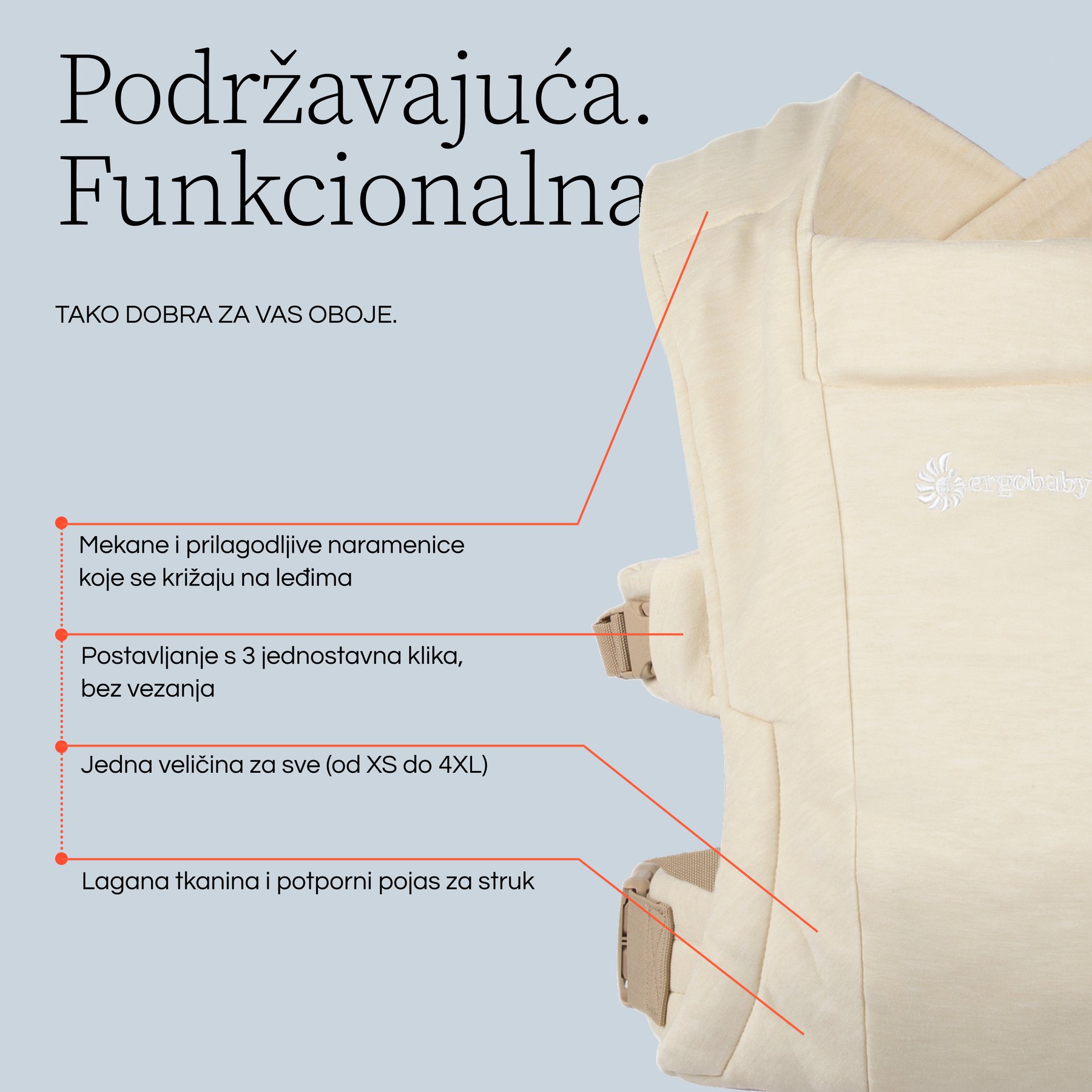 Ergobaby Embrace nosiljka, crna - Slika 5