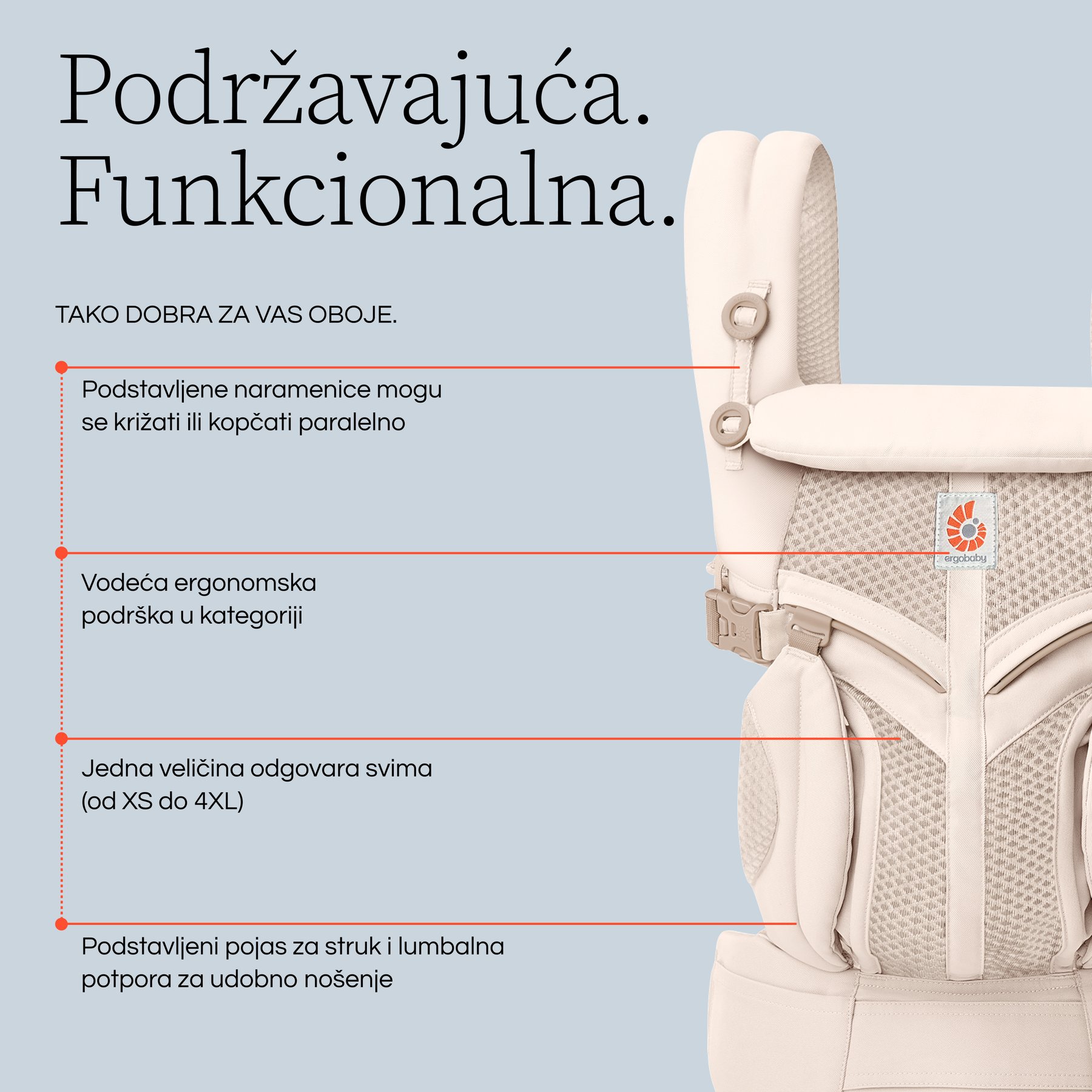 Ergobaby Omni Classic Mesh nosiljka, Charcoal Grey - Slika 5