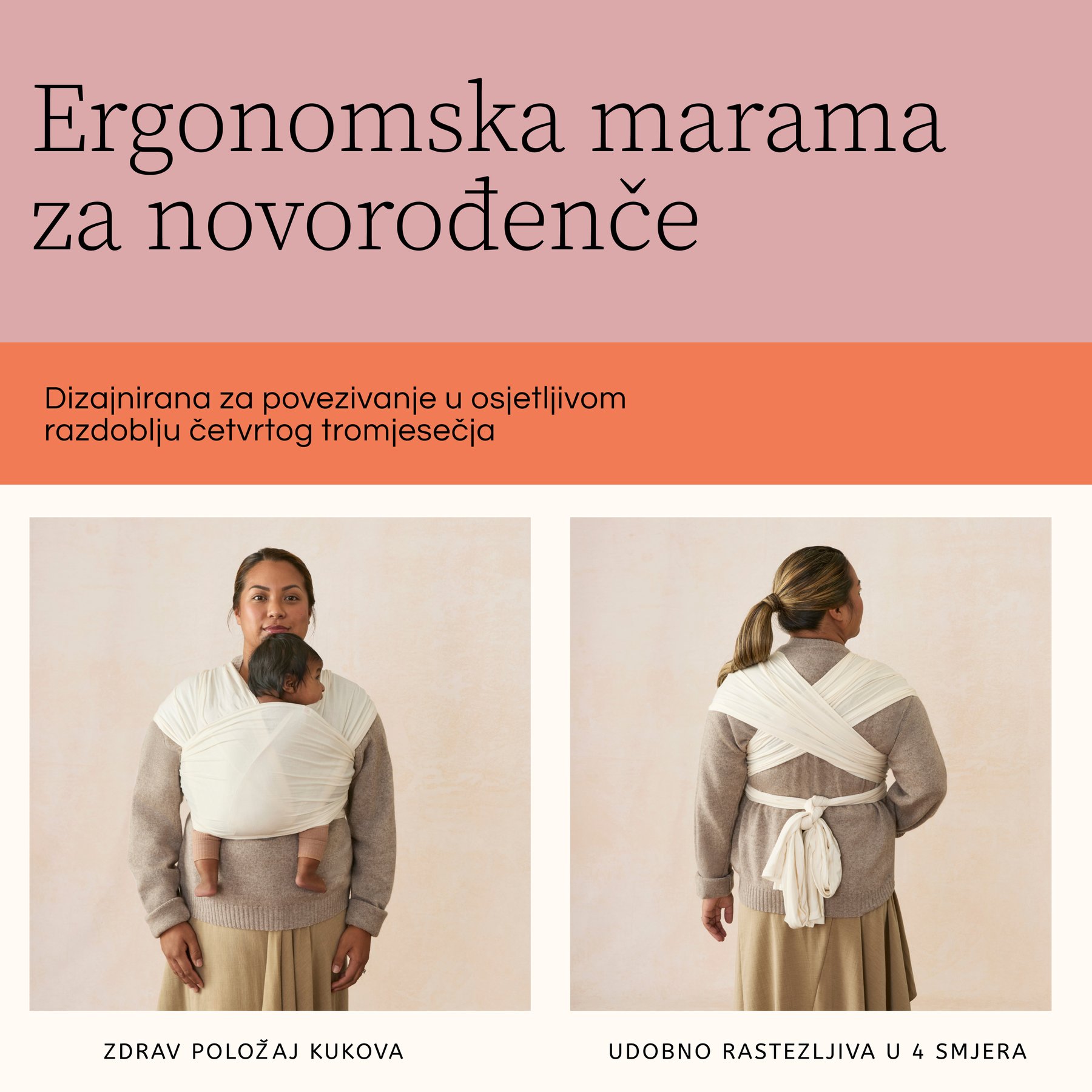 Ergobaby Aura marama Sustainable Knit - Camel Harvest - Slika 6