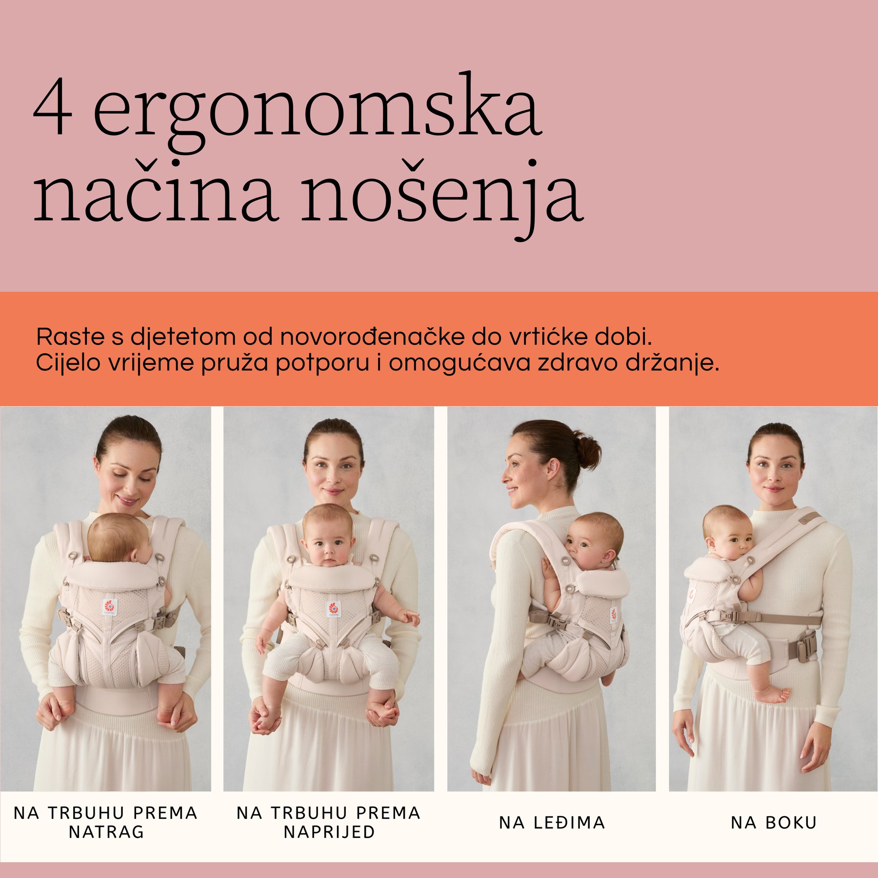 Ergobaby Omni Classic Mesh nosiljka, Charcoal Grey - Slika 6