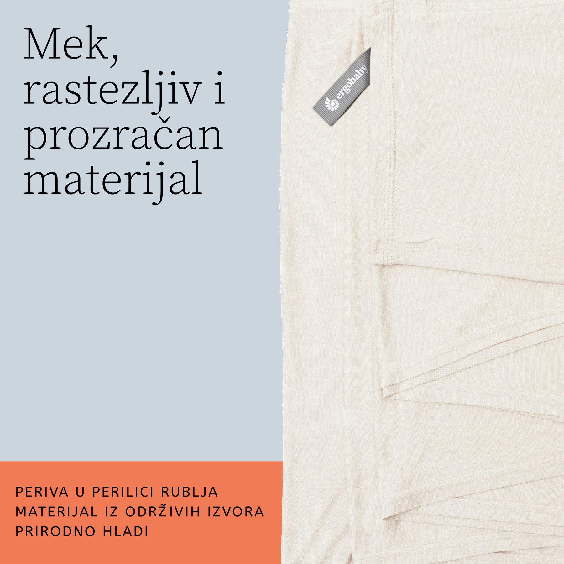 Ergobaby Aura marama Sustainable Knit - Cream - Slika 6